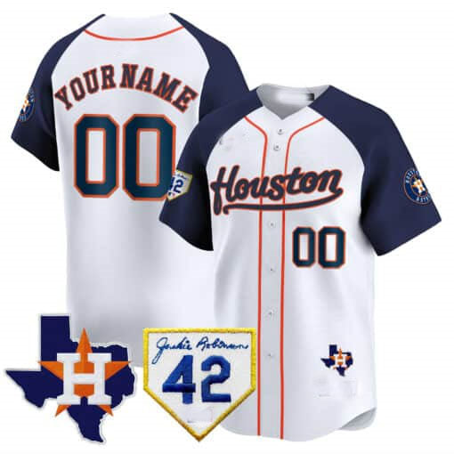 Custom Houston Astros 2024 Jackie Robinson Patch Vapor Premier Limited ¨C All Stitched Baseball Jersey