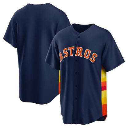 Houston Astros Alternate Replica Team Jersey - Navy Stitched Baseball Jersey