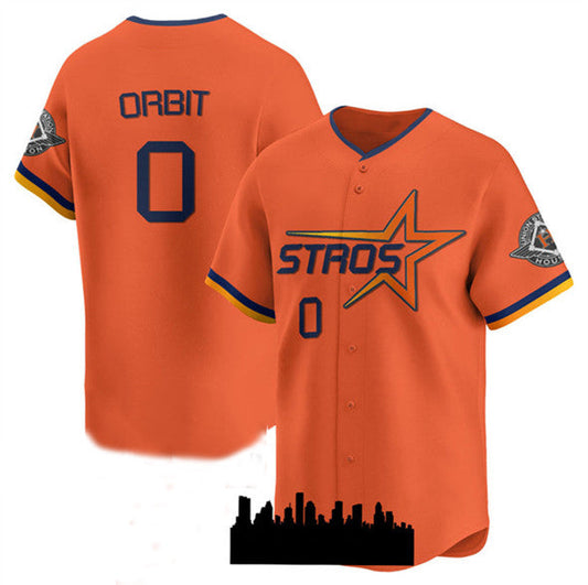 Houston Astros #0 Orbit Orange 2025 City Connect Limited Stitched Baseball Jersey