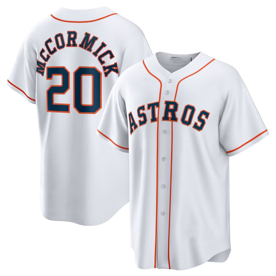 Houston Astros #20 Chas McCormick Home Replica Player Jersey - White Stitched Baseball Jersey