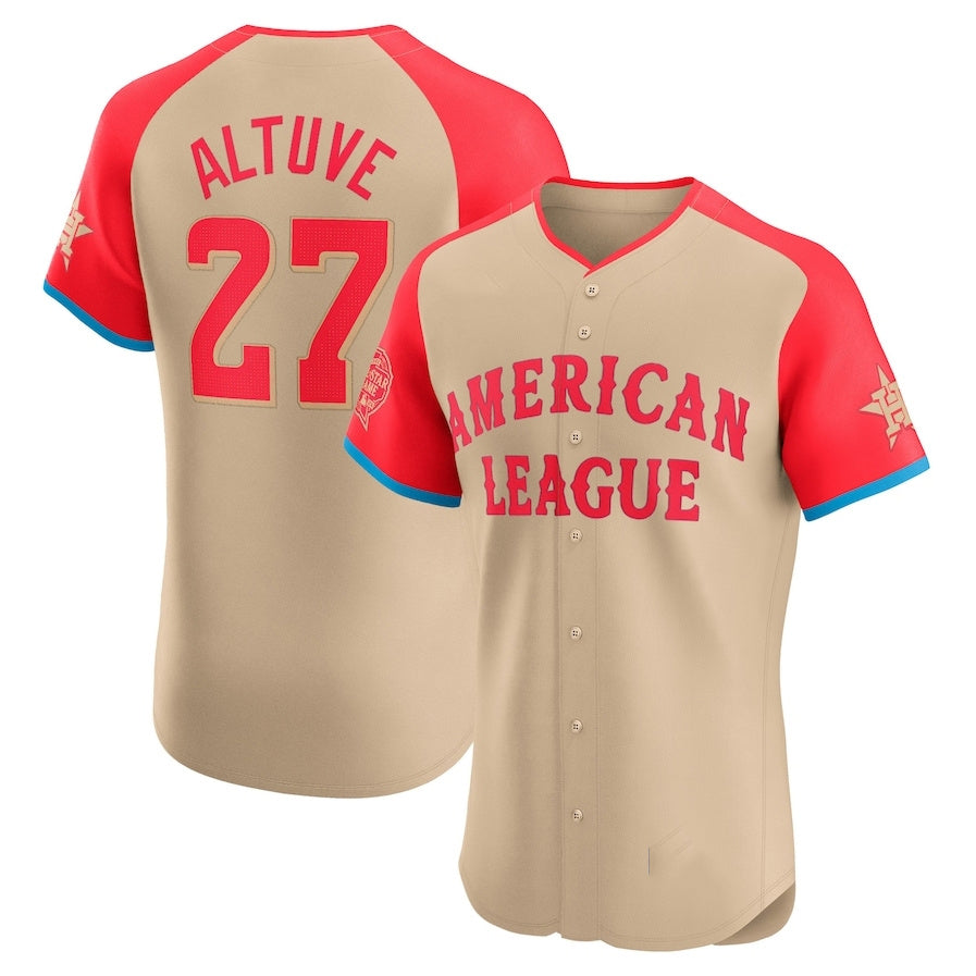 Houston Astros #27 Jose Altuve American League 2024 All-Star Game Elite Player Jersey - Cream Stitched Baseball Jersey