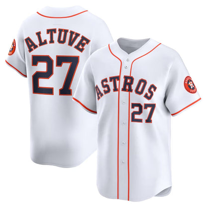 Houston Astros #27 Jose Altuve Home Limited Player Jersey - White Stitched Baseball Jersey
