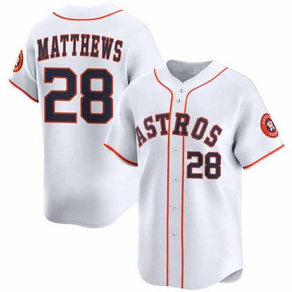 Houston Astros #28 Brice Matthews White 2025 Home Limited Stitched Baseball Jersey