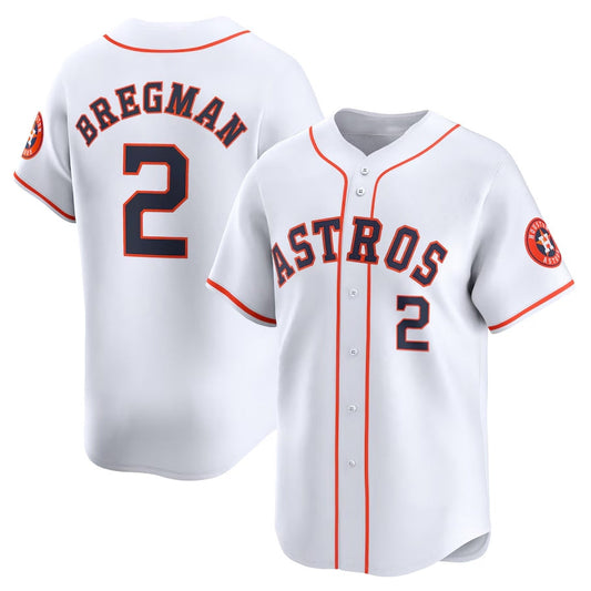 Houston Astros #2 Alex Bregman Home Limited Player Jersey - White Stitched Baseball Jersey