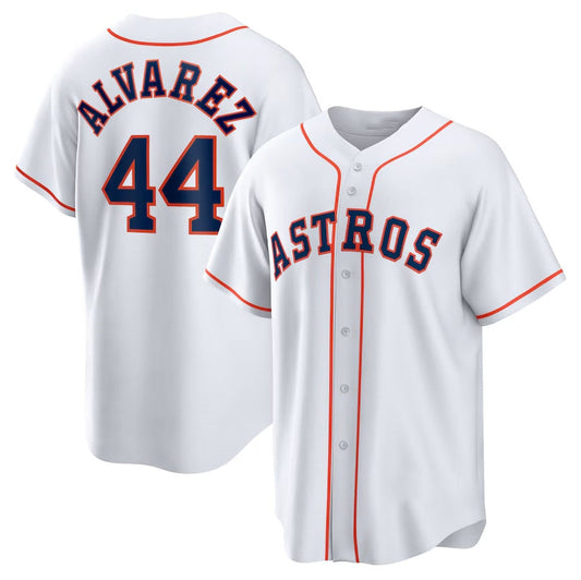 Houston Astros #44 Yordan ¨¢lvarez Home Replica Player Jersey - White Stitched Baseball Jersey