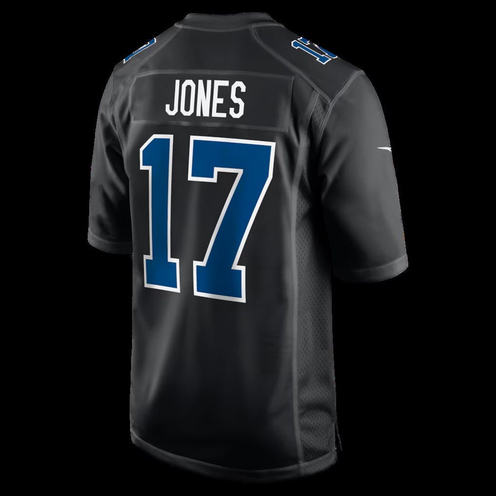 IN.Colts #17 Daniel Jones Carbon Black Fashion Game Stitched American Football Jerseys CustomName