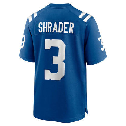 IN.Colts #3 Spencer Shrader Royal Team Game Stitched American Football Jerseys