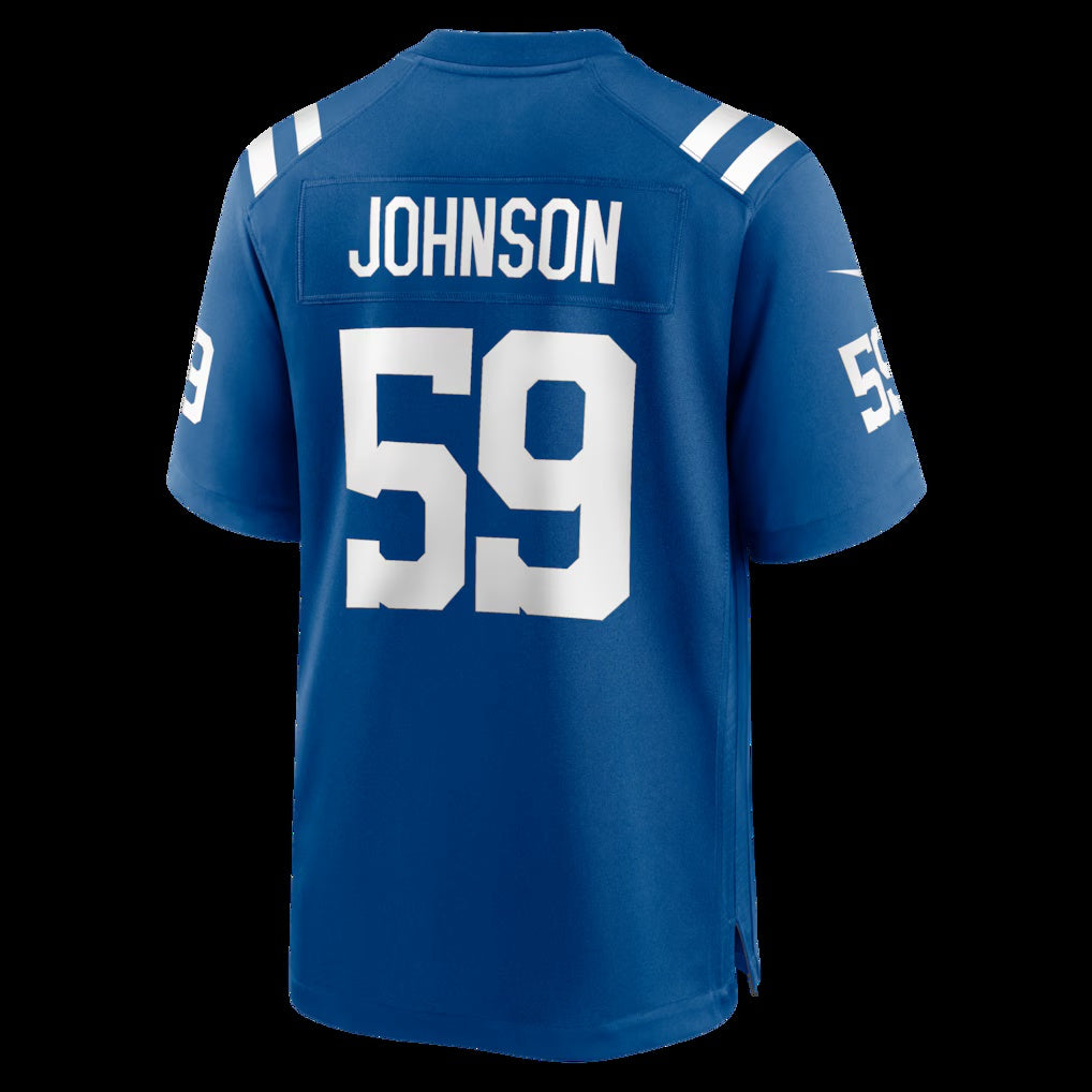 IN.Colts #59 Buddy Johnson Royal Team Game Stitched American Football Jerseys CustomName