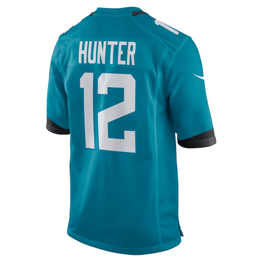 J.Jaguars #12 Travis Hunter Teal 2025 Draft First Round Pick Game Stitched American Football Jerseys