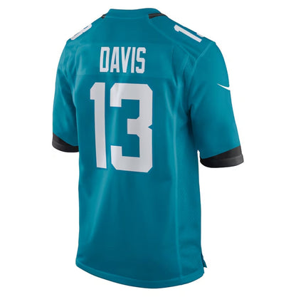 J.Jaguars #13 Gabe Davis Teal Team Game Stitched American Football Jerseys