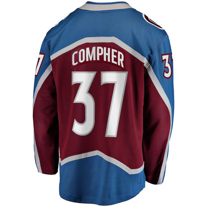 C.Avalanche #37 J.T. Compher Fanatics Branded Home Breakaway Player Jersey Burgundy Stitched American Hockey Jerseys CustomName