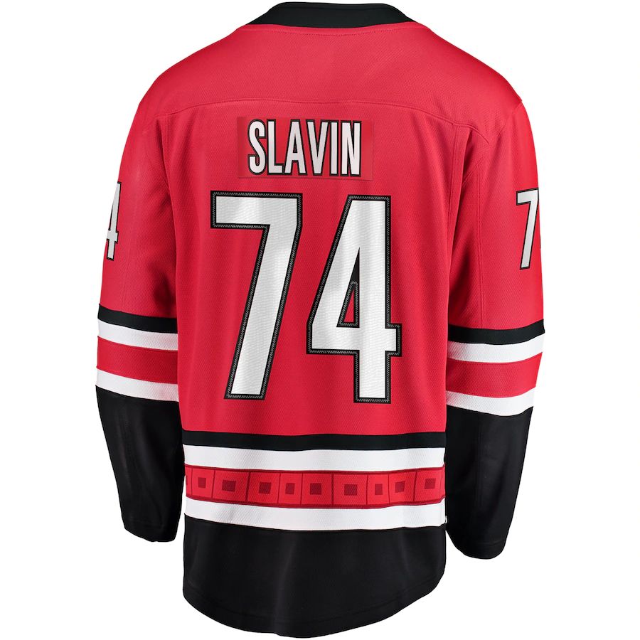 C.Hurricanes #74 Jaccob Slavin Fanatics Branded Breakaway Player Jersey Red Stitched American Hockey Jerseys CustomName