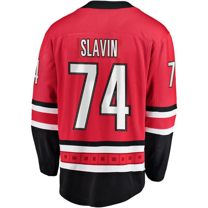 C.Hurricanes #74 Jaccob Slavin Fanatics Branded Breakaway Player Jersey Red Stitched American Hockey Jerseys CustomName