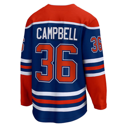 E.Oilers #36 Jack Campbell Fanatics Branded Home Breakaway Player Jersey  Royal Stitched American Hockey Jerseys CustomName