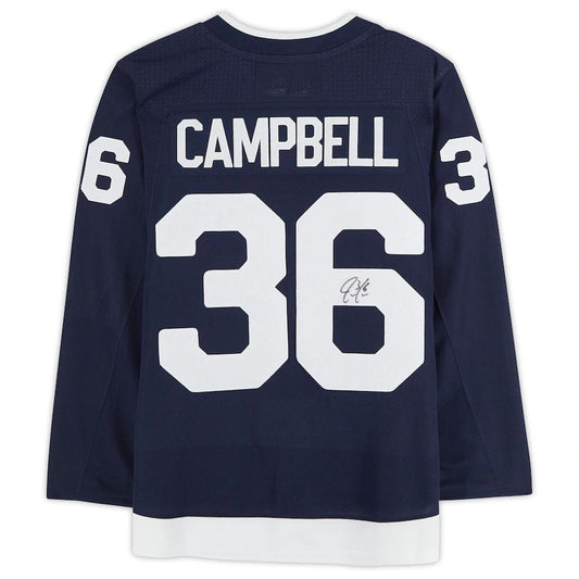 T.Maple Leafs #36 Jack Campbell Fanatics Authentic Autographed 2022 Heritage Classic Jersey Navy Stitched American Hockey Jerseys CustomName
