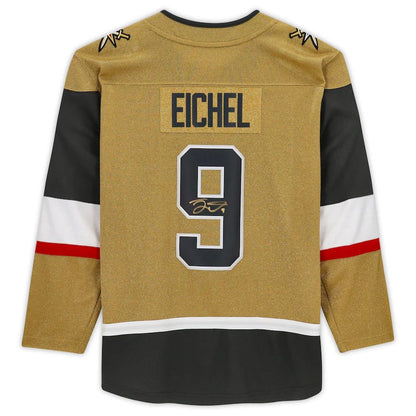 V.Golden Knights #9 Jack Eichel Fanatics Authentic Autographed Alternate Breakaway Jersey Gold Stitched American Hockey Jerseys CustomName