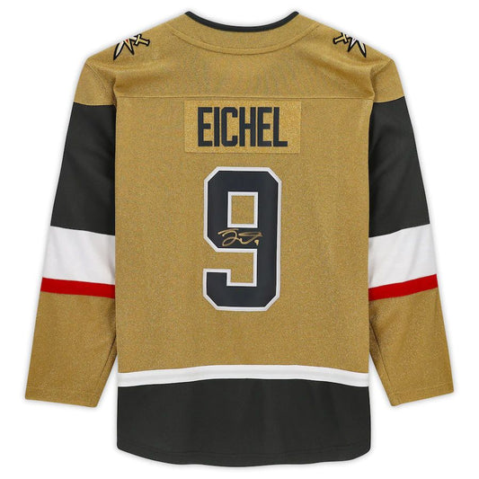 V.Golden Knights #9 Jack Eichel Fanatics Authentic Autographed Alternate Breakaway Jersey Gold Stitched American Hockey Jerseys CustomName
