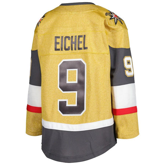 V.Golden Knights #9 Jack Eichel Home Premier Player Jersey Gold Stitched American Hockey Jerseys CustomName