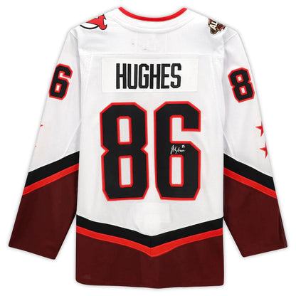 NJ.Devils #86 Jack Hughes Fanatics Authentic Autographed 2022 All-Star Game White Stitched American Hockey Jerseys CustomName