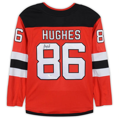 NJ.Devils #86 Jack Hughes Fanatics Authentic Autographed Breakaway Jersey Red Stitched American Hockey Jerseys CustomName