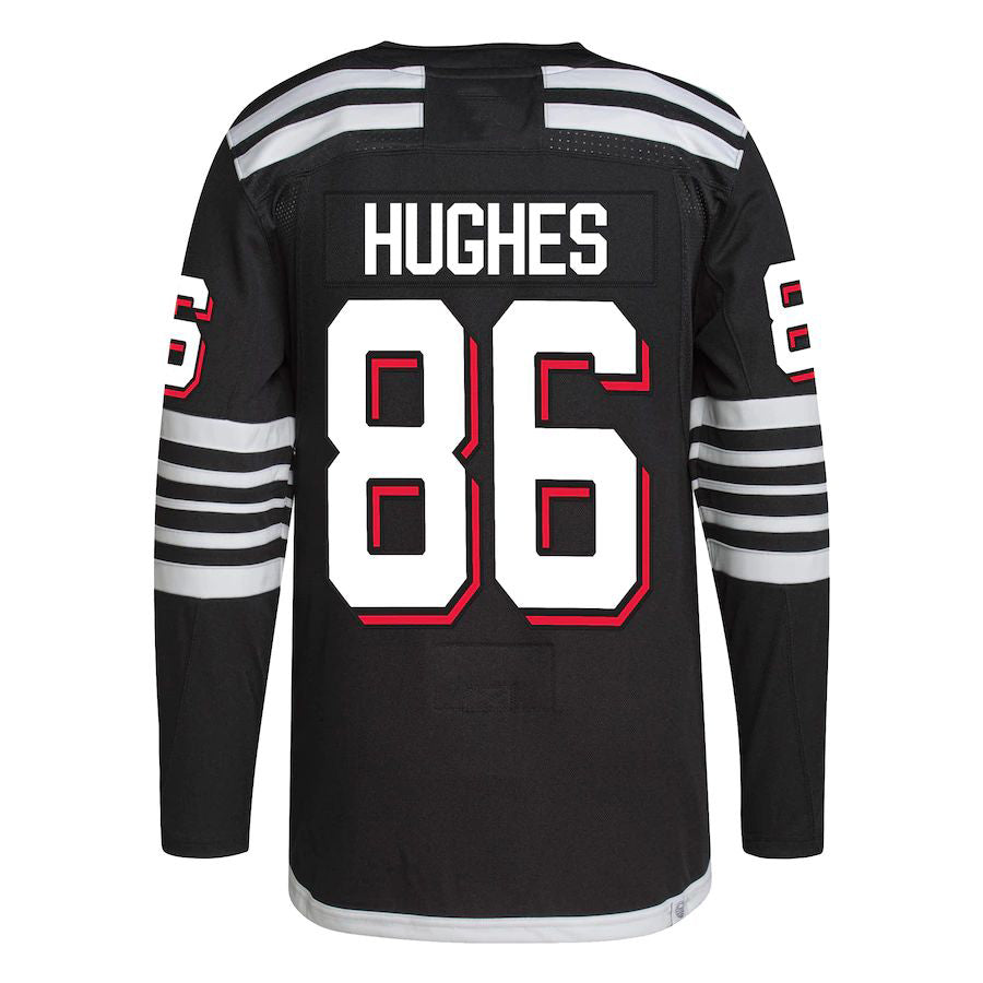 NJ.Devils #86 Jack Hughes 2021-22 Alternate Primegreen Authentic Pro Player Jersey Black Stitched American Hockey Jerseys CustomName