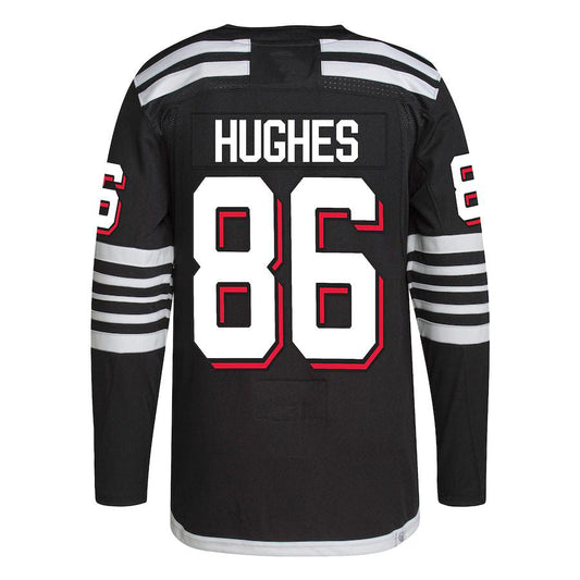 NJ.Devils #86 Jack Hughes 2021-22 Alternate Primegreen Authentic Pro Player Jersey Black Stitched American Hockey Jerseys CustomName