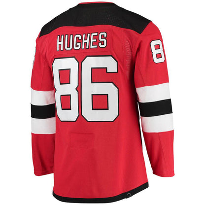 NJ.Devils #86 Jack Hughes Home Primegreen Authentic Pro Player Jersey Red Stitched American Hockey Jerseys CustomName