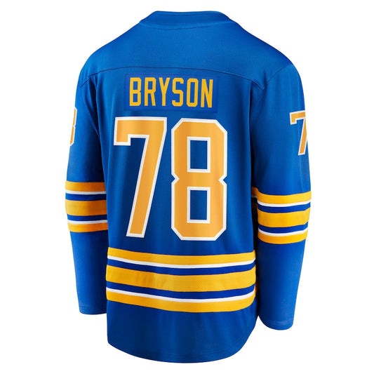 B.Sabres #78 Jacob Bryson Fanatics Branded Home Breakaway Player Jersey  Royal Stitched American Hockey Jerseys CustomName