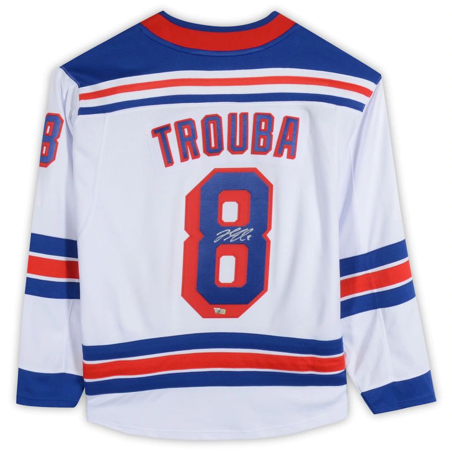 NY.Rangers #8 Jacob Trouba Fanatics Authentic Autographed Breakaway Jersey White Stitched American Hockey Jerseys CustomName