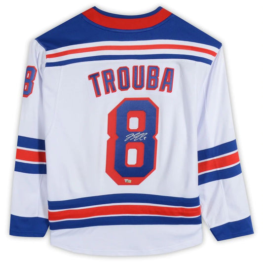 NY.Rangers #8 Jacob Trouba Fanatics Authentic Autographed Breakaway Jersey White Stitched American Hockey Jerseys CustomName