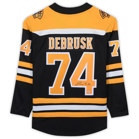 B.Bruins #74 Jake DeBrusk Fanatics Authentic Autographed Black Fanatics Breakaway Jersey Stitched American Hockey Jerseys CustomName