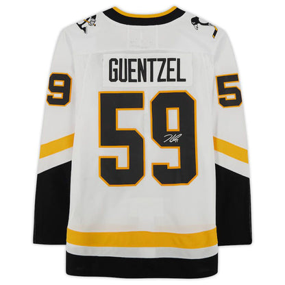 P.Penguins #59 Jake Guentzel Fanatics Authentic Autographed 2020 Reverse Retro  White Stitched American Hockey Jerseys CustomName
