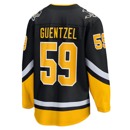 P.Penguins #59 Jake Guentzel Fanatics Branded 2021-22 Alternate Premier Breakaway Player Jersey Black Stitched American Hockey Jerseys CustomName