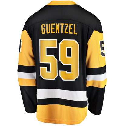 P.Penguins #59 Jake Guentzel Fanatics Branded Home Premier Breakaway Player Jersey Black Stitched American Hockey Jerseys CustomName