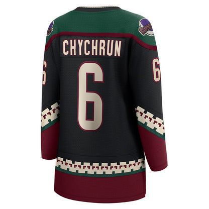 A.Coyotes #6 Jakob Chychrun Fanatics Branded Home Breakaway Player Jersey Black Stitched American Hockey Jerseys CustomName