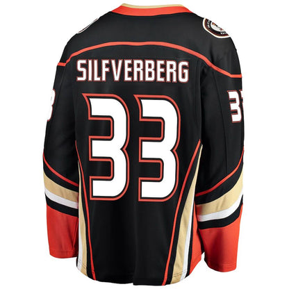 A.Ducks #33 Jakob Silfverberg Fanatics Branded Breakaway Player Jersey Black Stitched American Hockey Jerseys CustomName
