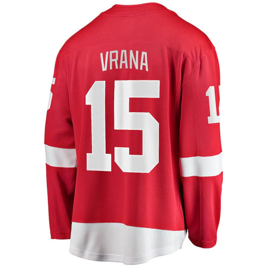 D.Red Wings #15 Jakub Vrana Fanatics Branded 2017-18 Home Breakaway Replica Jersey Red Stitched American Hockey Jerseys CustomName