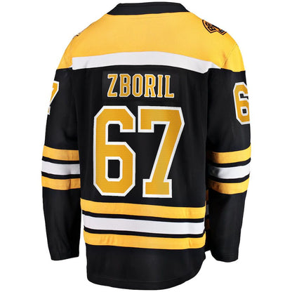B.Bruins #67 Jakub Zboril Fanatics Branded Home Breakaway Player Jersey Black Stitched American Hockey Jerseys CustomName