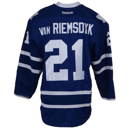 T.Maple Leafs #21 James van Riemsdyk Fanatics Authentic Game-Used from the 2015-16 Season Blue Stitched American Hockey Jerseys CustomName