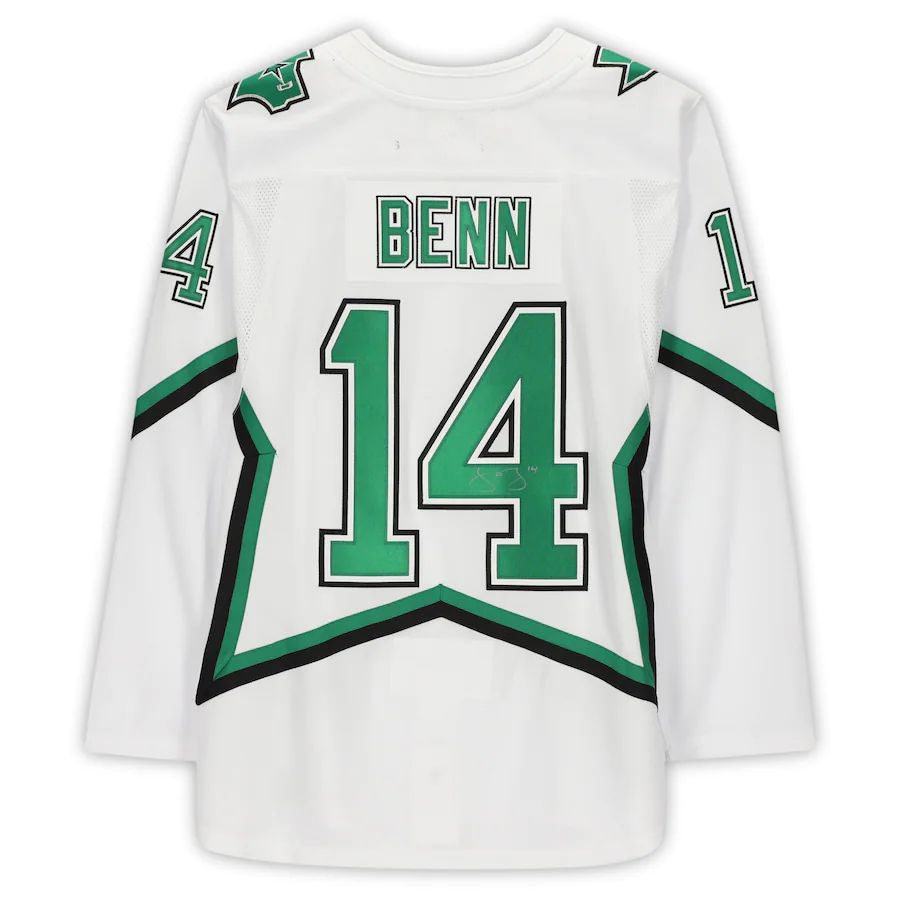D.Stars #14 Jamie Benn Fanatics Authentic Autographed 2020-21 Reverse Retro White Stitched American Hockey Jerseys CustomName