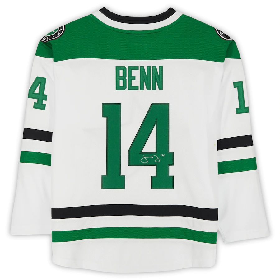 D.Stars #14 Jamie Benn Fanatics Authentic Autographed Branded Breakaway Jersey White Stitched American Hockey Jerseys CustomName
