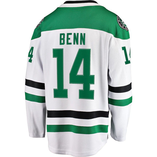 D.Stars #14 Jamie Benn Fanatics Branded Away Premier Breakaway Player Jersey White Stitched American Hockey Jerseys CustomName