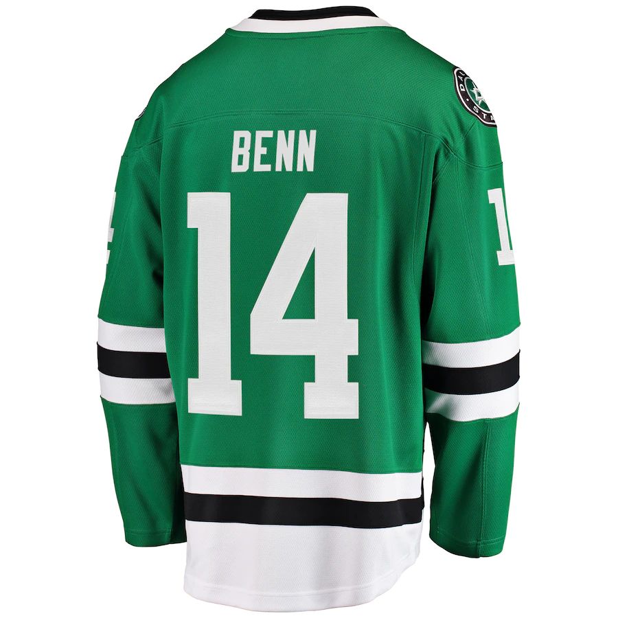 D.Stars #14 Jamie Benn Fanatics Branded Breakaway Player Jersey Green Stitched American Hockey Jerseys CustomName