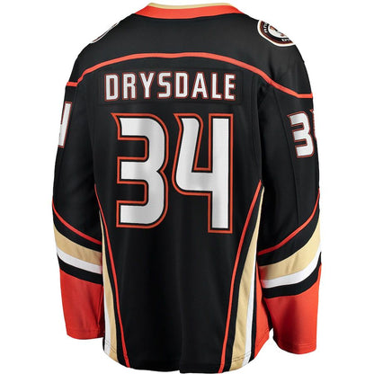 A.Ducks #34 Jamie Drysdale Fanatics Branded Home Breakaway Player Jersey Black Stitched American Hockey Jerseys CustomName