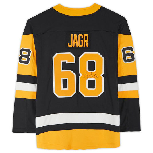 P.Penguins #68 Jaromir Jagr Fanatics Authentic Autographed Fanatics Breakaway Jersey Black Stitched American Hockey Jerseys CustomName