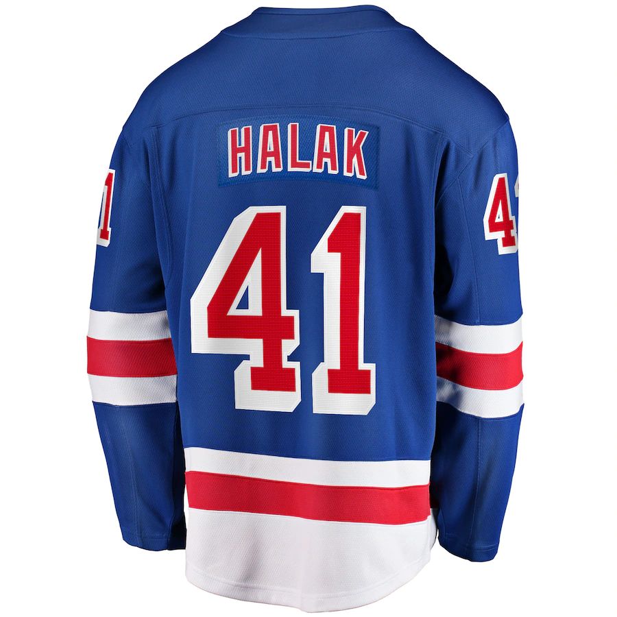 NY.Rangers #41 Jaroslav Halak Fanatics Branded Home Breakaway Player Jersey Blue Stitched American Hockey Jerseys CustomName