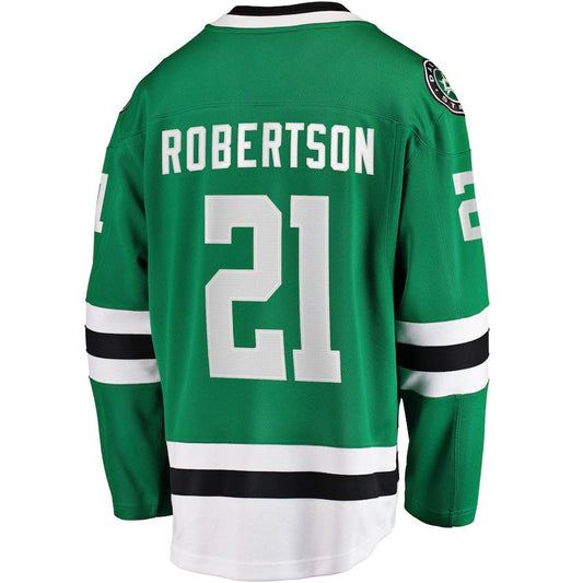 D.Stars #21 Jason Robertson Fanatics Branded 2017-18 Home Breakaway Replica Jersey Kelly Green Stitched American Hockey Jerseys CustomName