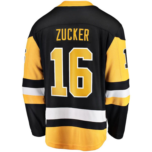 P.Penguins #16 Jason Zucker Pittsburgh Penguins Fanatics Branded Breakaway Player Jersey Black Stitched American Hockey Jerseys CustomName