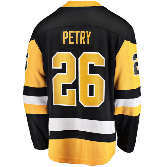 P.Penguins #26 Jeff Petry Fanatics Branded Home Breakaway Player Jersey Black Stitched American Hockey Jerseys CustomName