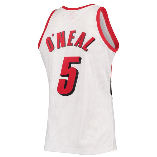 P.Trail Blazers #5 Jermaine O'Neal Mitchell & Ness 1996-97 Hardwood Classics Swingman Jersey White Stitched American Basketball Jersey